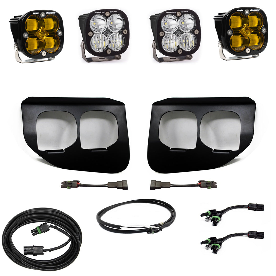 Ford Squadron SAE/Sport Fog Pocket Light Kit - Ford 2020-22 F-250/350 Super Duty- Clear/Amber-Upfitter wiring