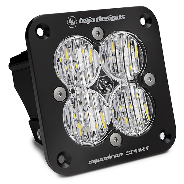Squadron Sport Black Flush Mount LED Auxiliary Light Pod Clear Wide/Corner
