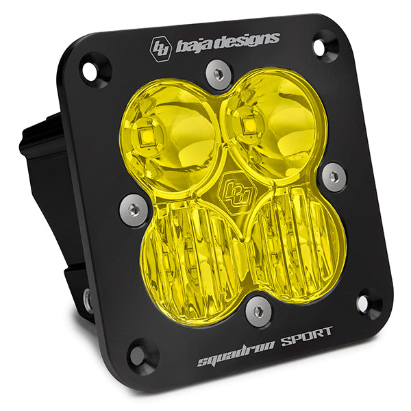 Squadron Sport Black Flush Mount LED Auxiliary Light Pod - AMBER-DRIVE COMBO