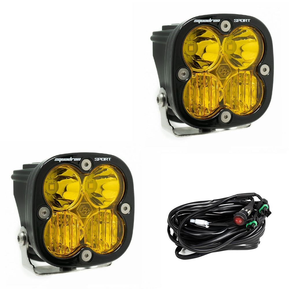 Squadron Sport Black LED Auxiliary Light Pod Pair - Driving/Combo Amber