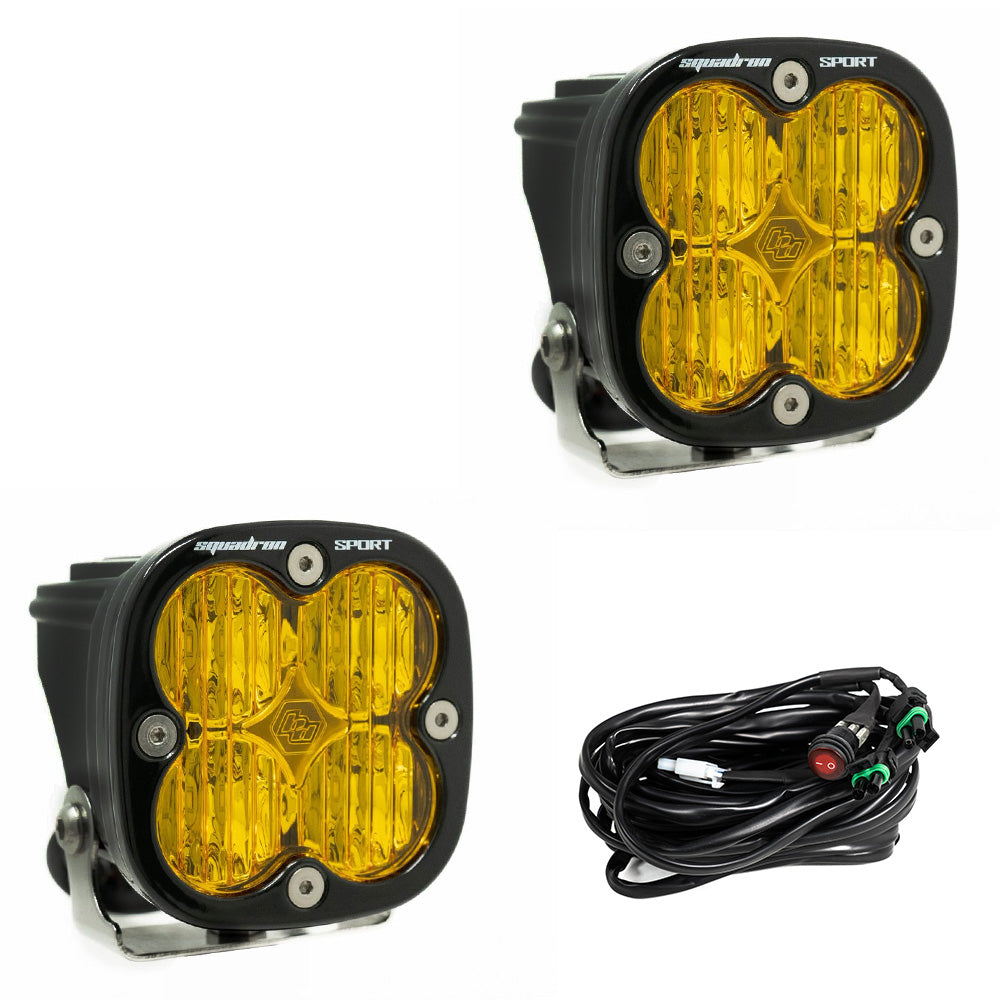 Squadron Sport Black LED Auxiliary Light Pod Pair Amber wide corner