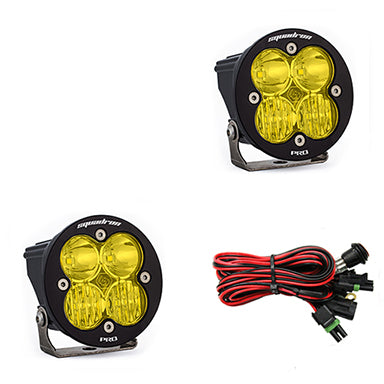 Squadron-R Pro Black LED Auxiliary Light Pod Pair - Driving Combo Amber