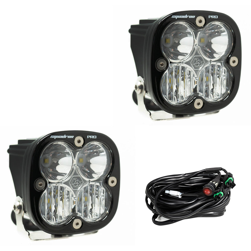 Squadron Pro Black LED Auxiliary Light Pod Pair, Drive Combo, Clear