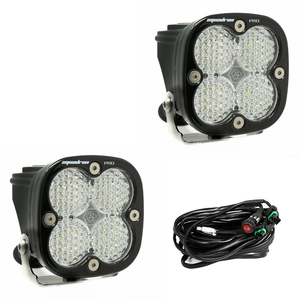 Squadron Pro Black LED Auxiliary Light Pod Pair, Work/Scene, Clear