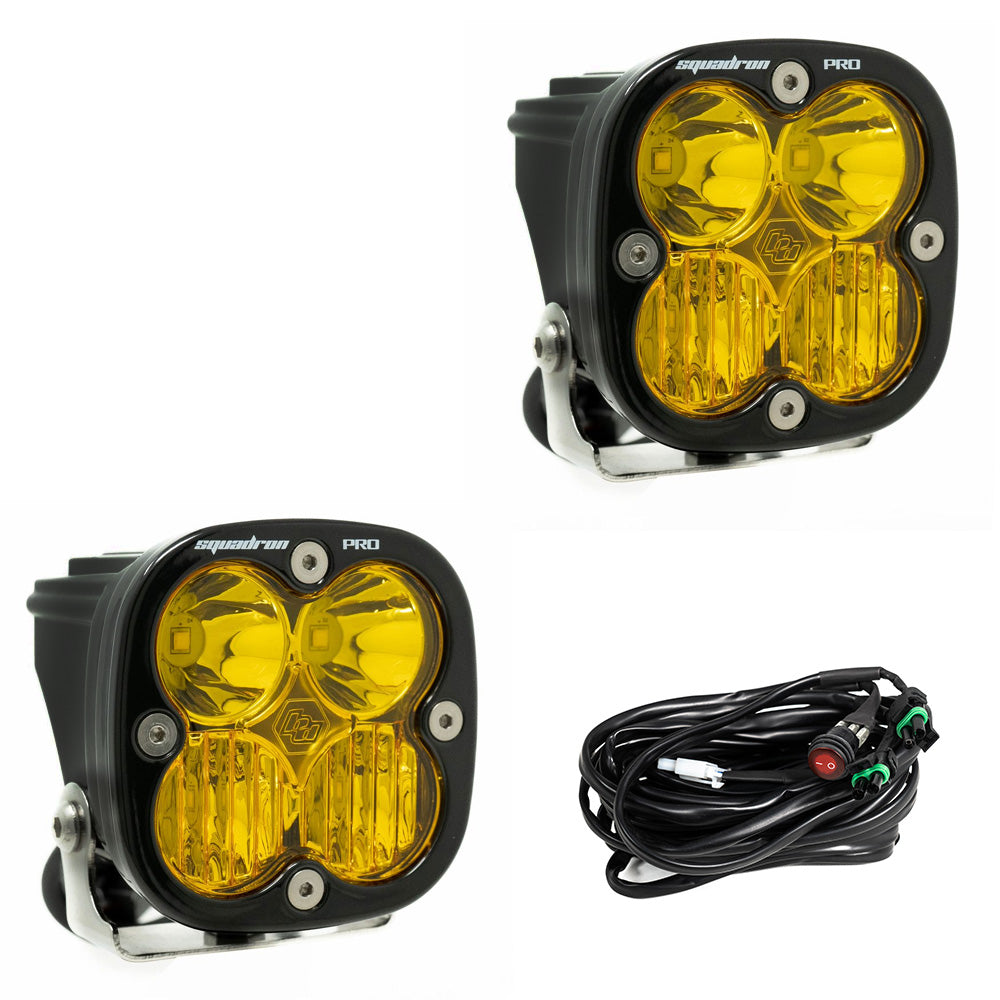 Squadron Pro Black LED Auxiliary Light Pod Pair - Amber Drive/Combo