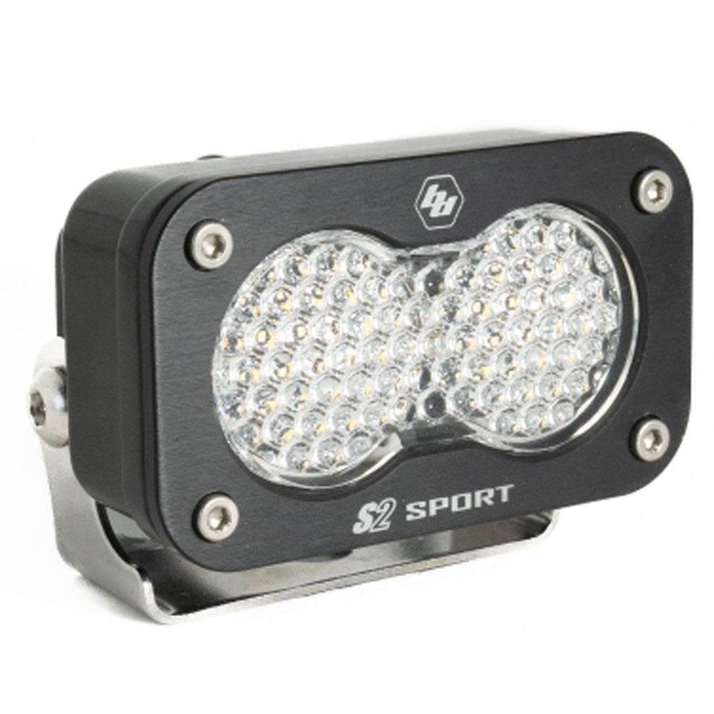 S2 Sport Black LED Auxiliary Light Pod - Clear- Work Scene