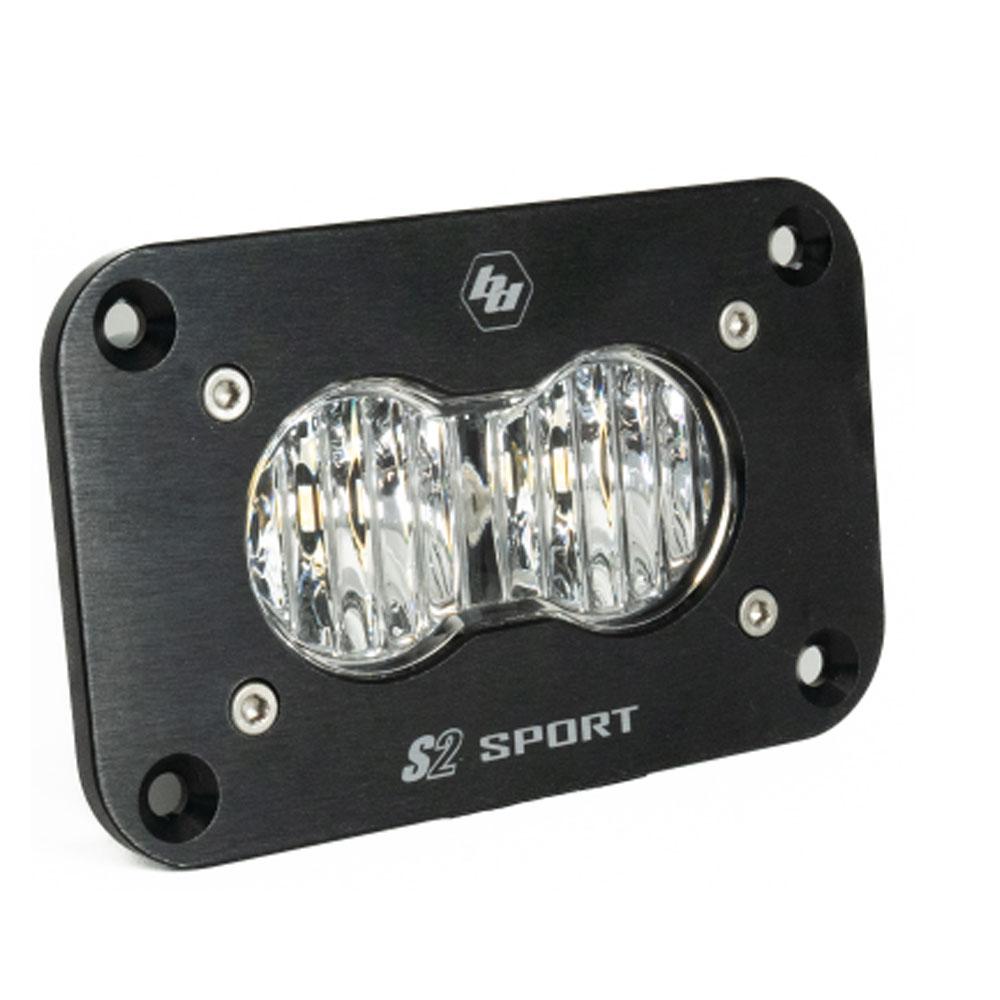 S2 Sport Black Flush Mount LED Auxiliary Light Pod Clear Wide Corner