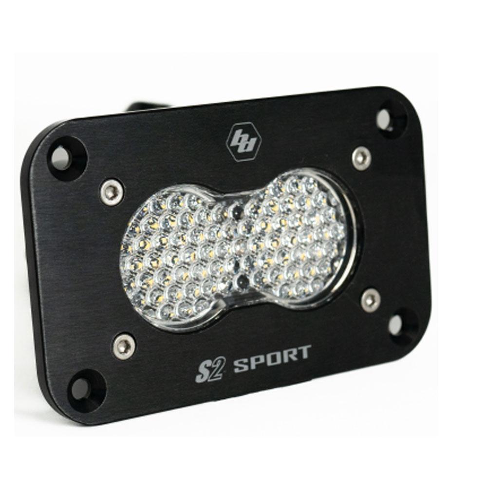 S2 Sport Black Flush Mount LED Auxiliary Light Pod Clear Work Scene