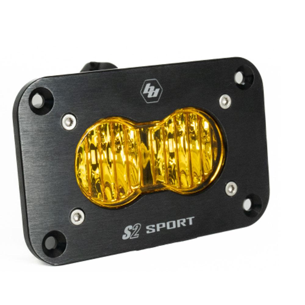 S2 Sport Black Flush Mount LED Auxiliary Light Pod Amber wide corner