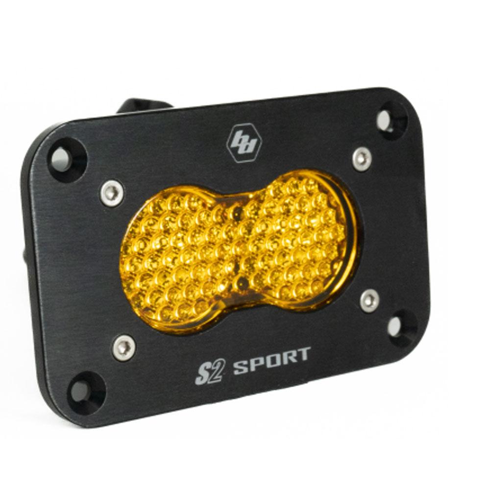 S2 Sport Black Flush Mount LED Auxiliary Light Pod Amber work scene