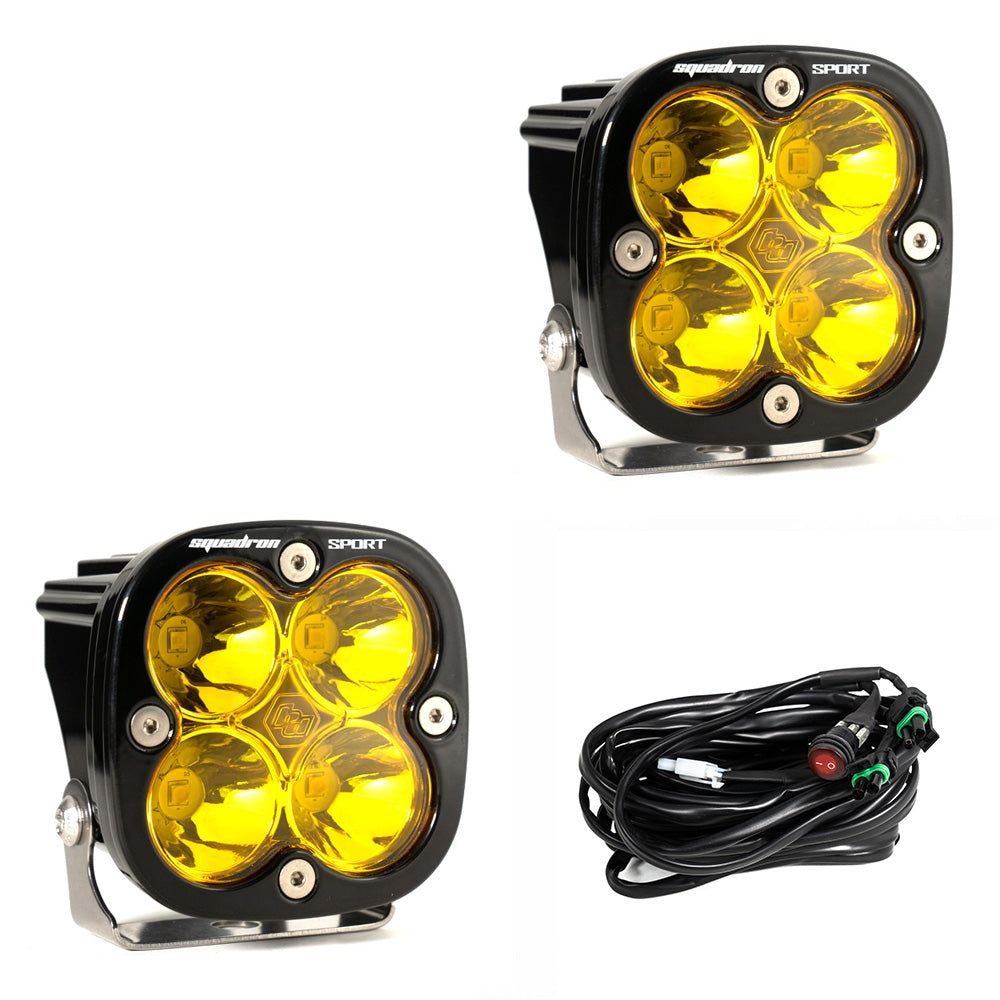 Squadron Sport Black LED Auxiliary Light Pod Pair - Amber- Spot