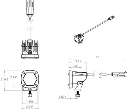 S1 Black LED Auxiliary Light Pod - Universal