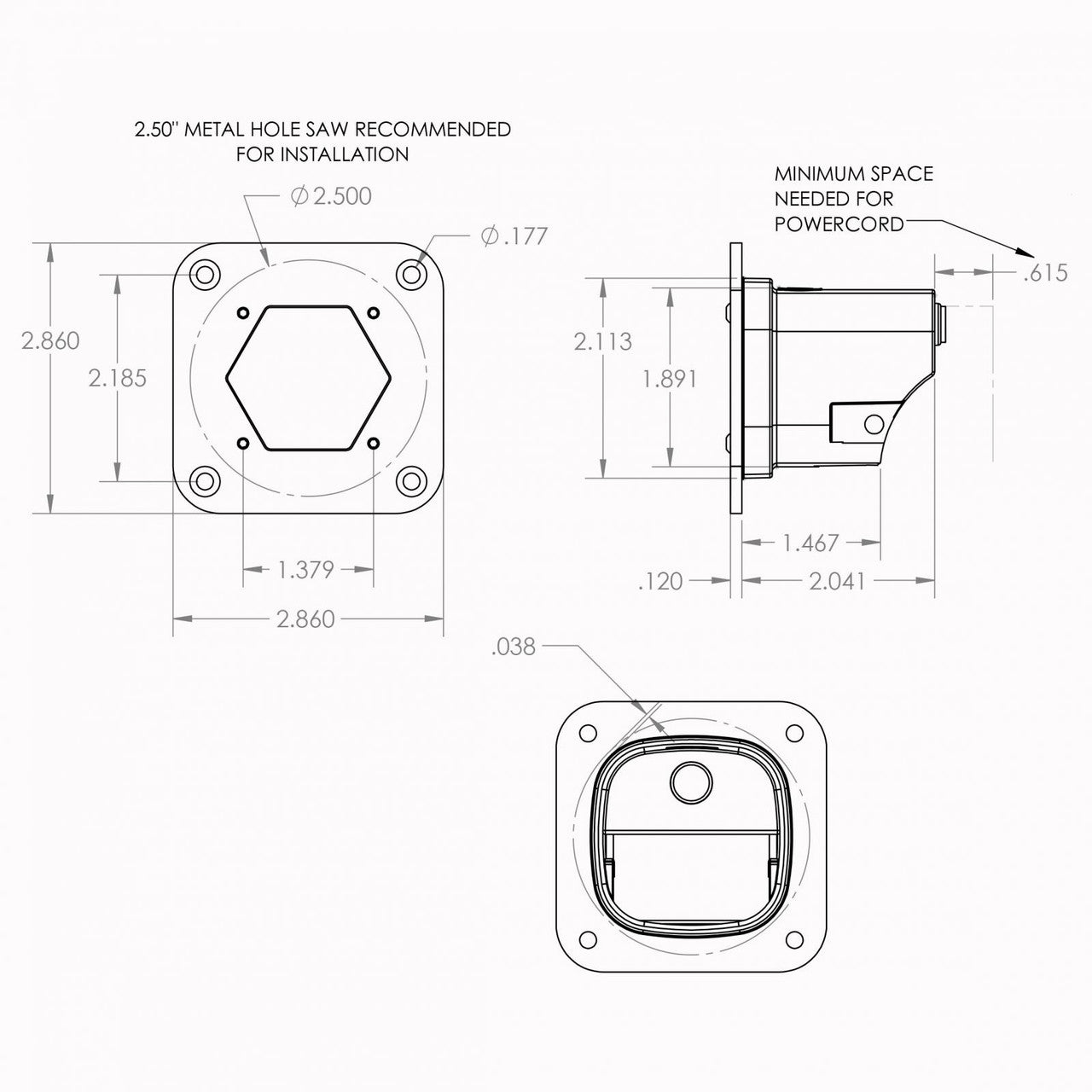 S1 White Flush Mount Auxiliary Light Pod - Universal