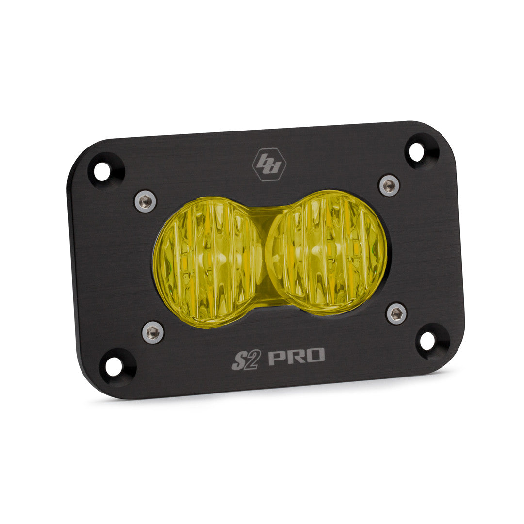 S2 Pro Black Flush Mount LED Auxiliary Light Pod - Universal