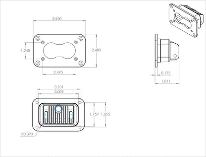 S2 Pro Black Flush Mount LED Auxiliary Light Pod - Universal