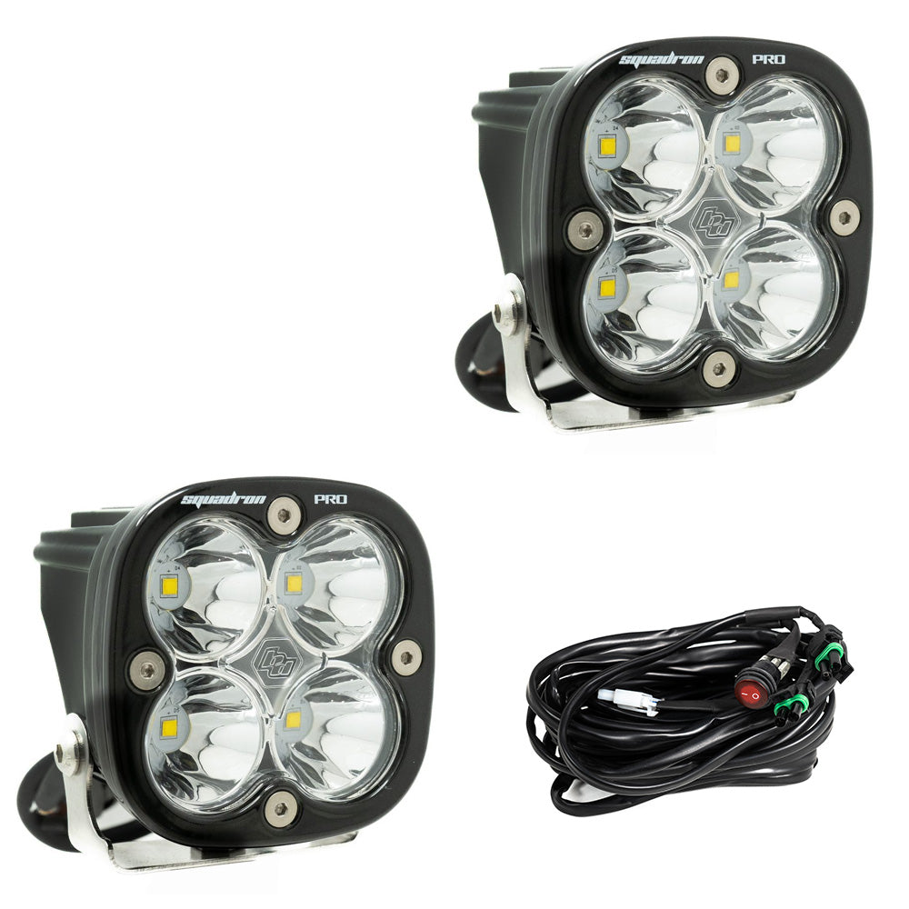 Squadron Pro Black LED Auxiliary Light Pod Pair, Spot Clear